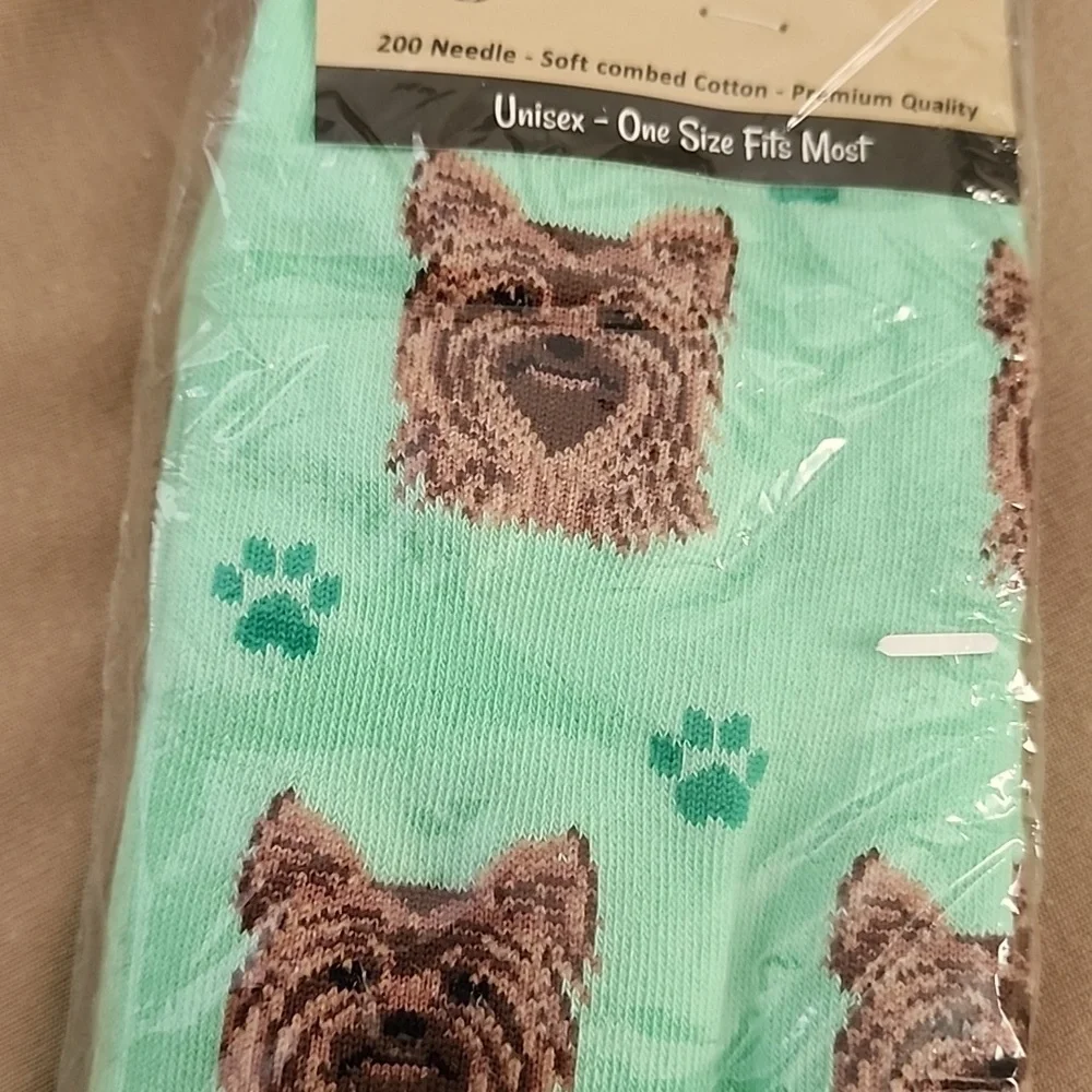 Mint Green Yorkie Dog Socks - Picture 3 of 5